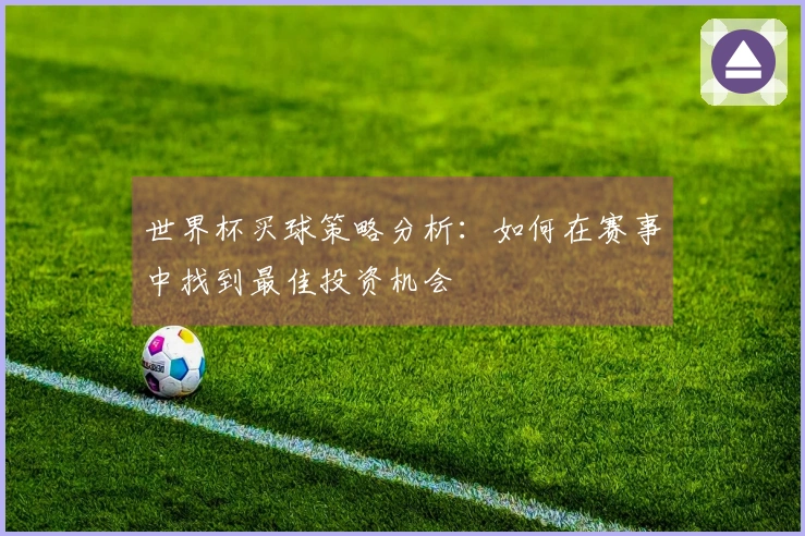 世界杯买球策略分析：如何在赛事中找到最佳投资机会